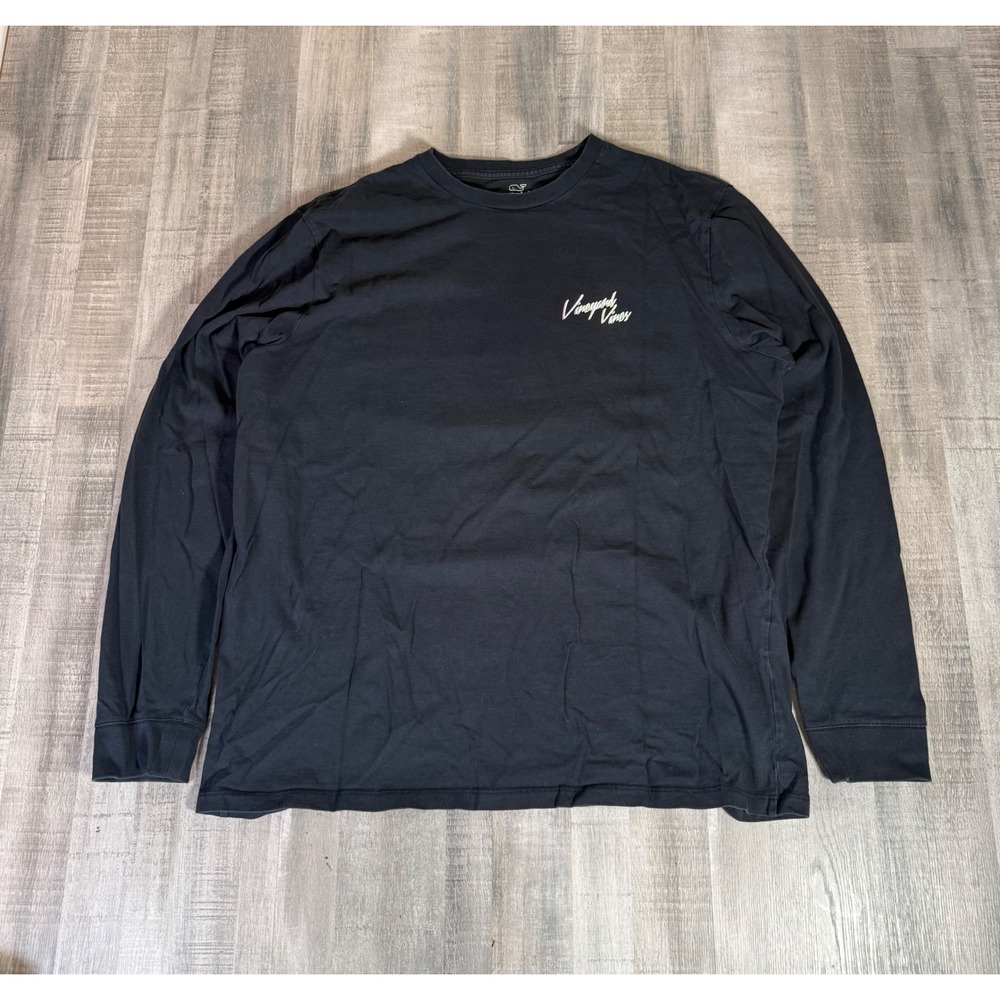 Vineyard Vines Mens Large Black Long Sleeve Ski Graphic T-Shirt 1V012840
